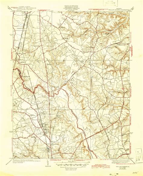 Classic USGS Yellow Tavern Virginia 7.5'x7.5' Topo Map – MyTopo Map Store