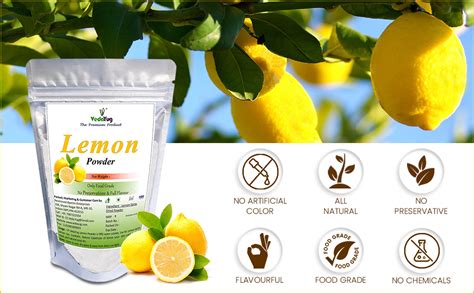 VY VedaYug Lemon Powder, 200g | Natural Lemon in Resealable Pouch | 100 ...