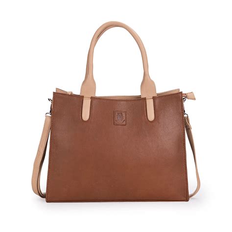 Buy Leather Timeless Tan and Beige Tote Bag Online for women