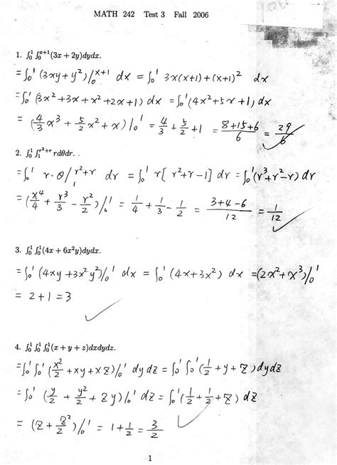 Exam 3 with Solution - Calculus with Analytic Geometry III | MATH 242 ...
