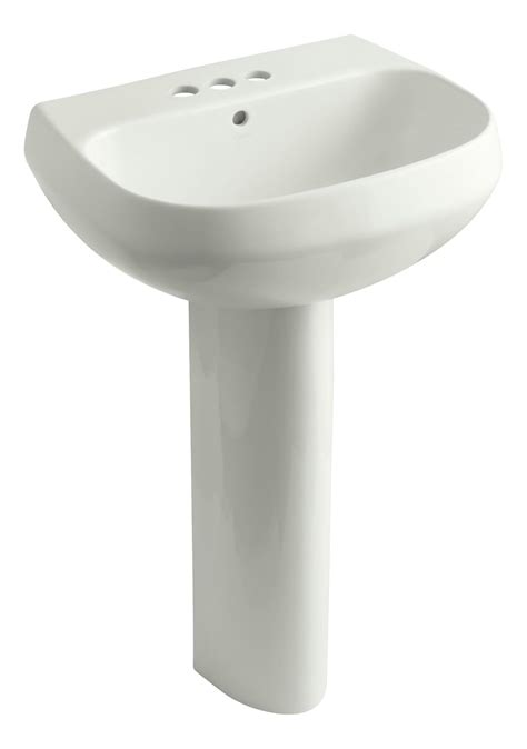 KOHLER K-2293-4-NY Wellworth Pedestal Bathroom Sink with 4" Centers ...