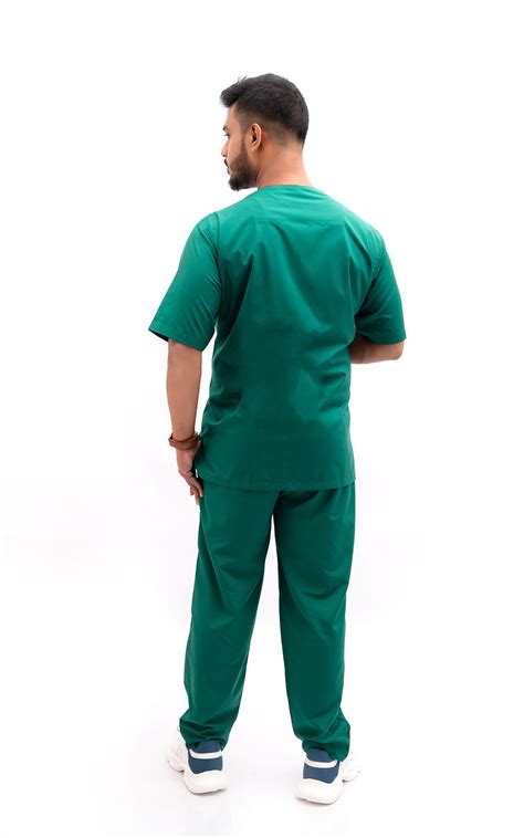Mens V Neck 5 pocket (hospital green) Scrubs – Ziva Uniforms