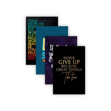 SIGNOOGLE® 4 PCs Great Thing Take Time Poster For Home Kids Bedroom ...