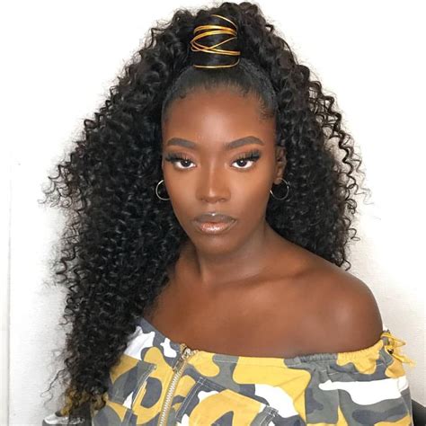 Julia Ponytail Jerry Curly Hair Extension With Clip In Weave Ponytail ...