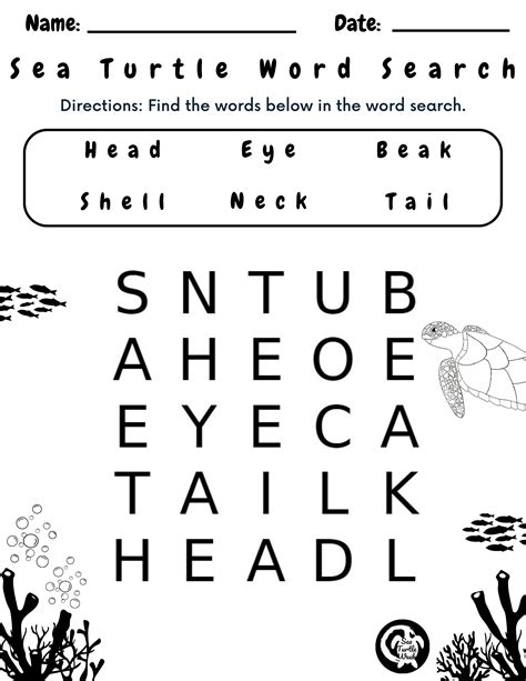 Word Search — #SeaTurtleWeek