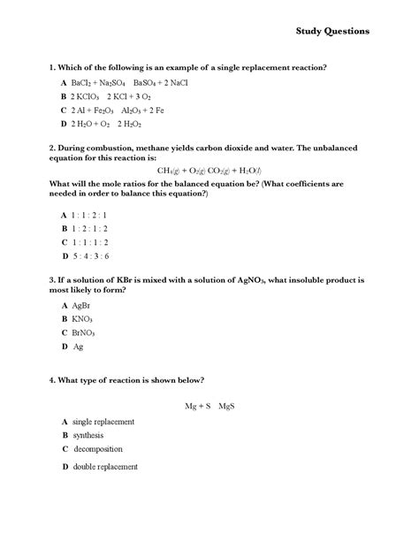 Image result for Reactions Practice Problems