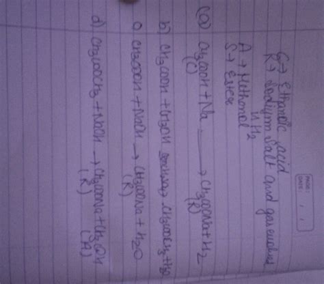 A compound 'C' , molecular formula C2H4O2 reacts with sodium metal to ...
