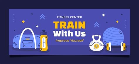 Fitness center facebook cover template | Free Vector