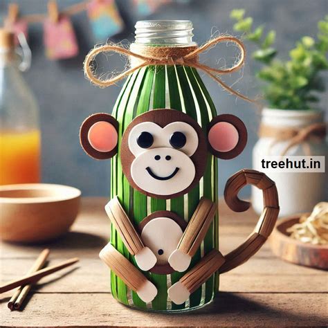 Monkey Bottle Decoration Ideas, Bottle Craft Ideas