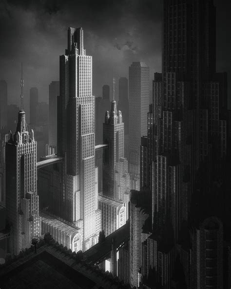 art deco building illustration