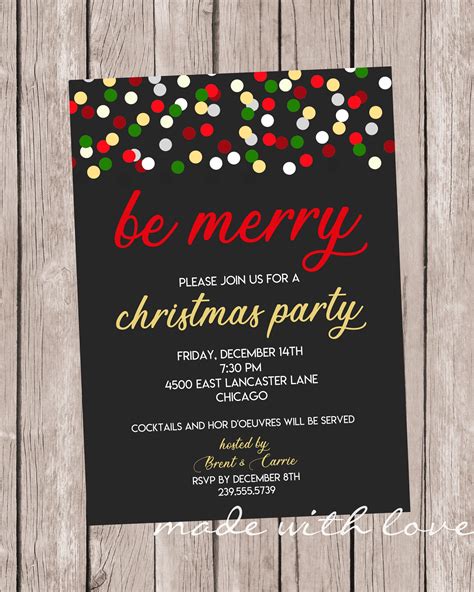 Printable Christmas Party Invitations | Printable AT A GLANCE