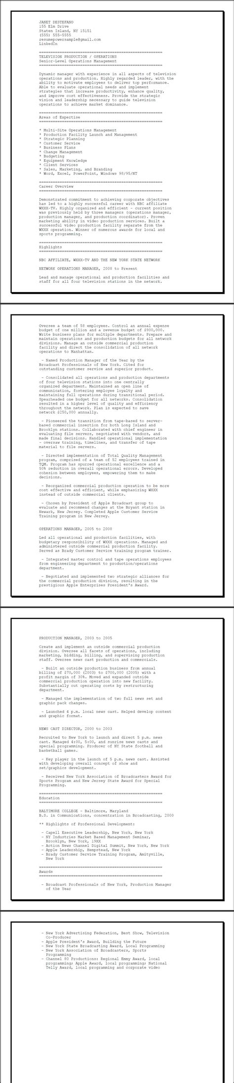 ASCII Resume Example 的图像结果