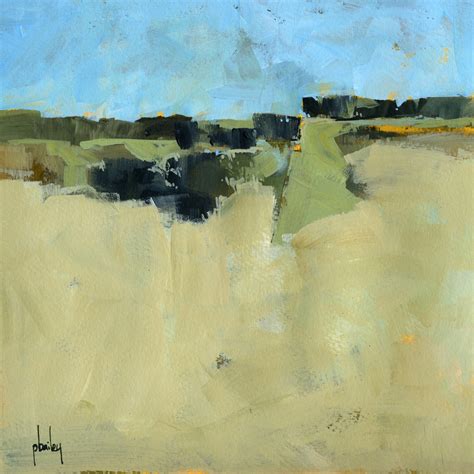 Acrylic semi-abstract landscape painting High green