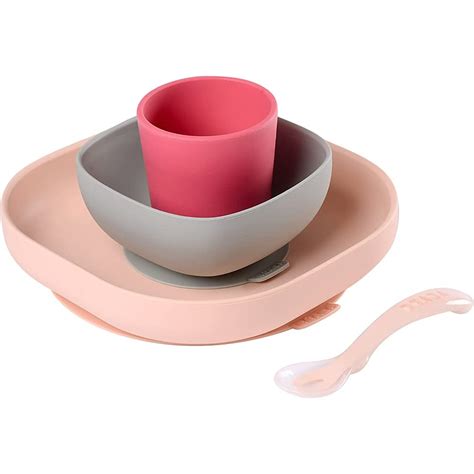 Buy Beaba Silicone 4 Piece Baby Meal Set – Suction Plate, Suction Bowl ...