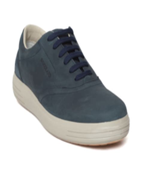 Buy Woodland Men Navy Blue Leather Sneakers - Casual Shoes for Men ...