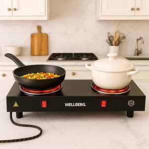 Wellberg Electric Stove with 2 Coil Burners | Shockproof Body | Manual ...