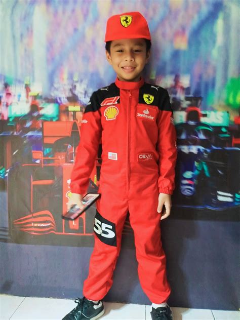 F1 Sainz55 Ferrari Inspired Racing Costume for Kids Halloween ...