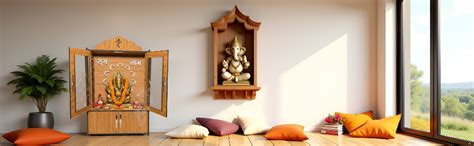 ASOBO Wooden Wall Mount Temple for Home, Brown, Medium Size, Glass Door ...