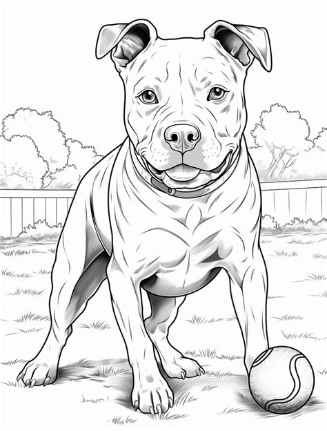 Coloring Page Pit Bull