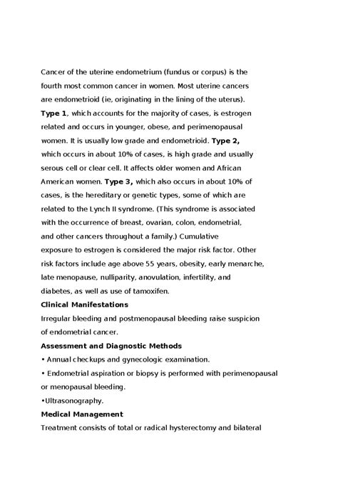 sarcoma-oncology nursing,medical surgical - Cancer of the uterine ...