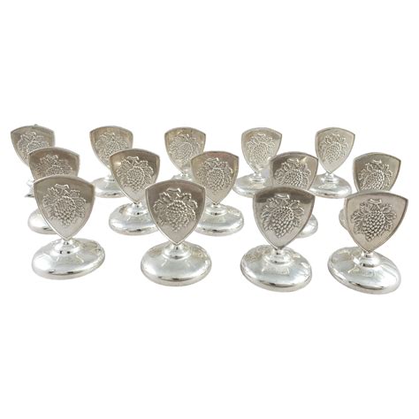 11 French Silver Figural Horse Place Card Holders at 1stDibs