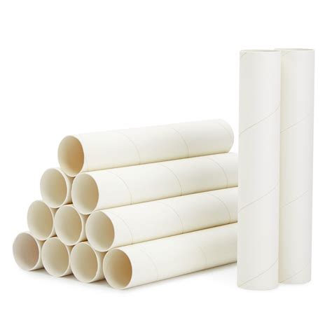 12 Pack White Cardboard Tubes for Crafts, Empty Paper Towels Rolls for ...