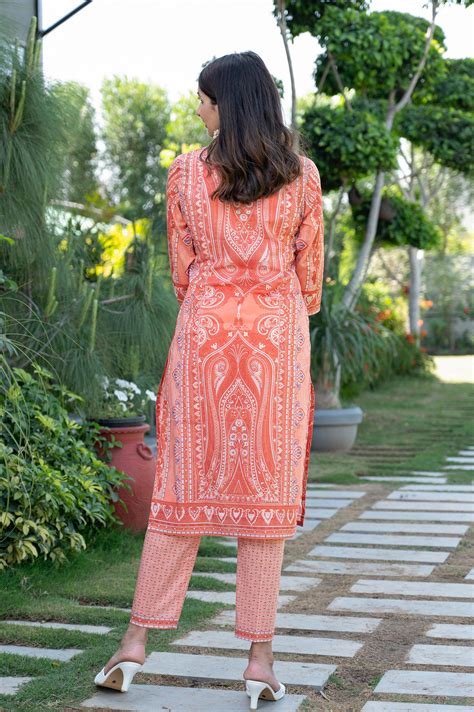 Rama Orange Suit Set – Paraa India