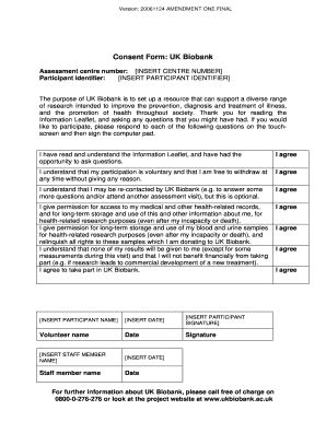 UK Biobank Consent Form - Blank Fillable Template | Fill Out, Print ...