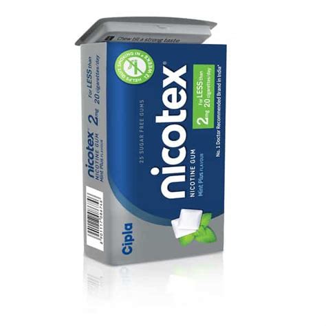Buy NICOTEX 2 MG MINT GUMS PLUS SUGAR FREE TIN OF 25|HELPS QUIT SMOKING ...
