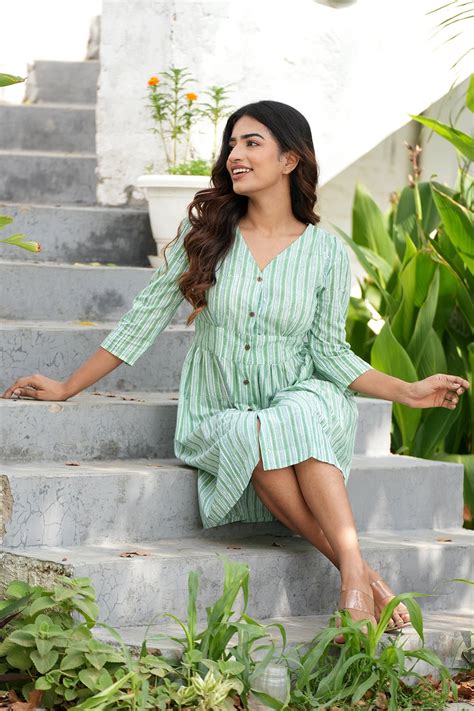 Meetha jal-jeera Handblock Printed Cotton Dress