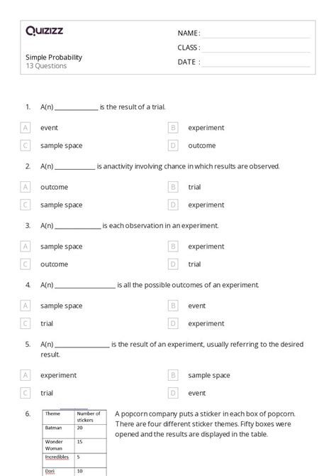 Image result for Grade 8 Math Probability Worksheet