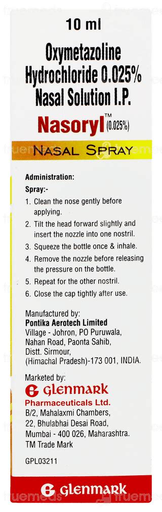 Nasoryl 0025 Junior Nasal Drops 10 Ml - Uses, Side Effects, Dosage ...