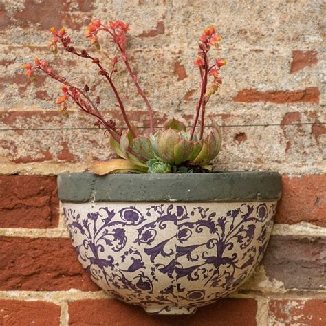 Buy Half round aged ceramic wall planter: Delivery by Waitrose Garden