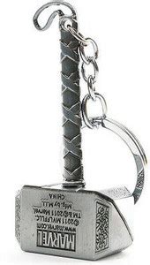 play run Thor Hammer Marvel Avengers Superhero Silver Metal Ring Key ...