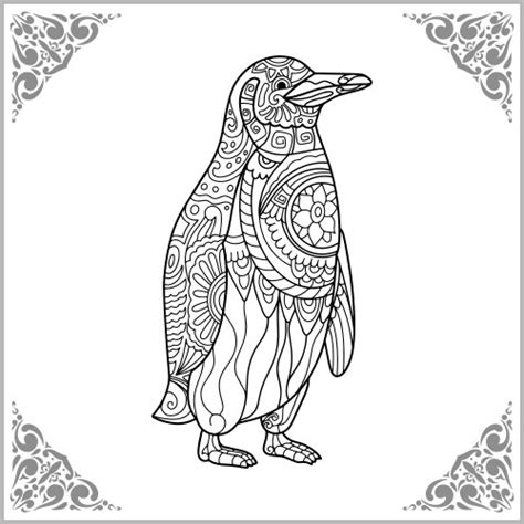 Coloring book penguins sledging Royalty Free Vector Image