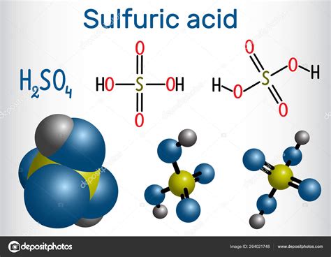 Sulfuric acid (sulphuric, H2SO4) molecule . It is strong mineral acid ...