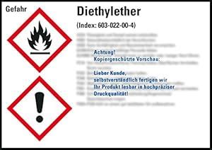 Lemax The GHS Label Diethyl Ether, Gem. Ordinance On Hazardous ...