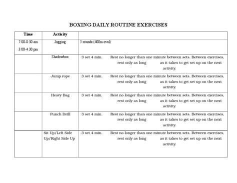 Boxing Training Program 的图像结果