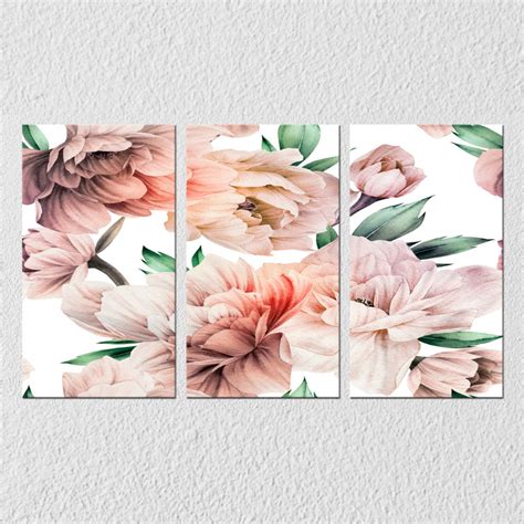 Big Flower Art, Set Of 3 – Myindianthings