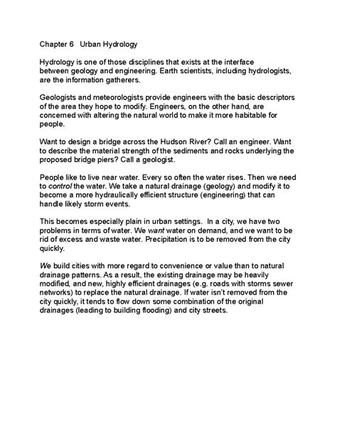 Chapter 6 Urban Hydrology - Chapter 6 Urban Hydrology Hydrology is one ...