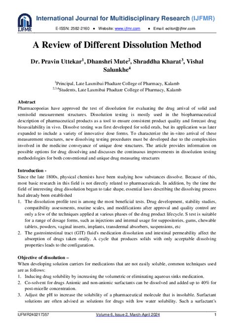 Image result for Dissolution Method Procedure