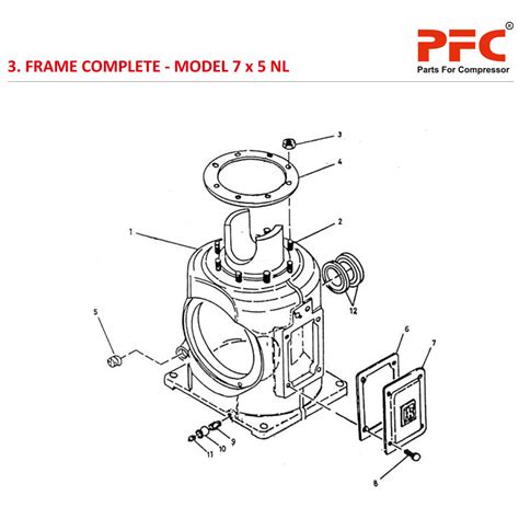 Frame Complete IR 7 x 5 ESV NL Compressor Parts | Air Compressor Parts
