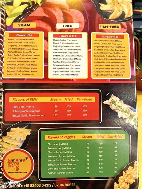Menu at Momo Chitte - Behala, Kolkata