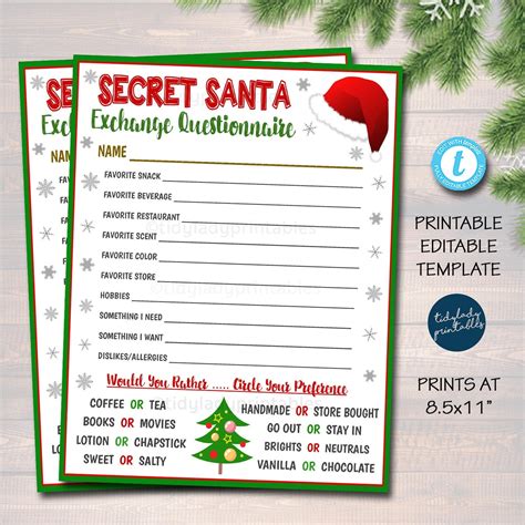 Secret Santa Poster Template
