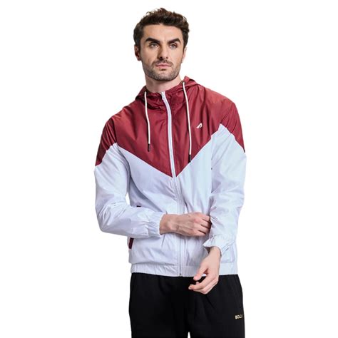 Windrush Mens Windcheater - Maroon/White – Boldfit