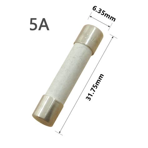 Buy YOLISTIC 5 Amp Slow-Blow Time Delay Fuse Ceramic 6.35x32mm(1/4 x 1 ...