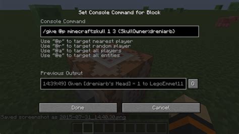Image result for Command to Get Your Head in Minecraft Java