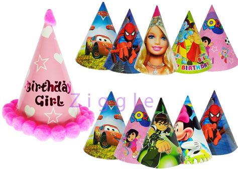 Ziggle Birthday caps for Birthday Girl and Kids caps Party caps (Pack ...