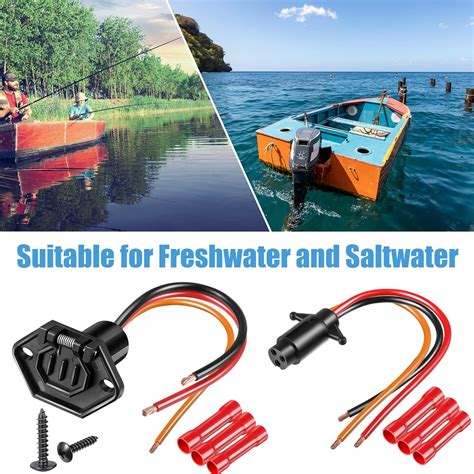 Saillong 12-24V 8 Gauge 3 Prong Trolling Motor Plug and India | Ubuy
