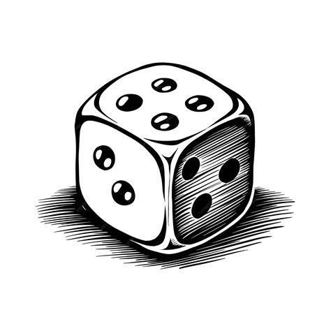 Premium Photo | Dice monochrome ink sketch vector drawing engraving ...